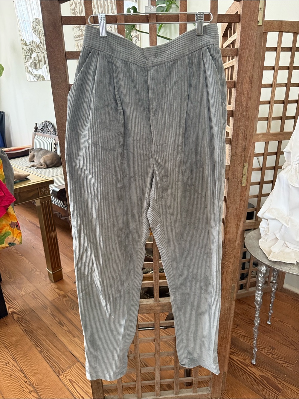 Rachel Comey women’s Gray Corduroy Pleated Trousers